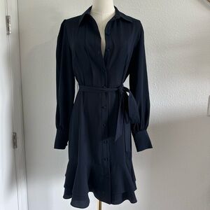 Elegant Black Button-Up Dress